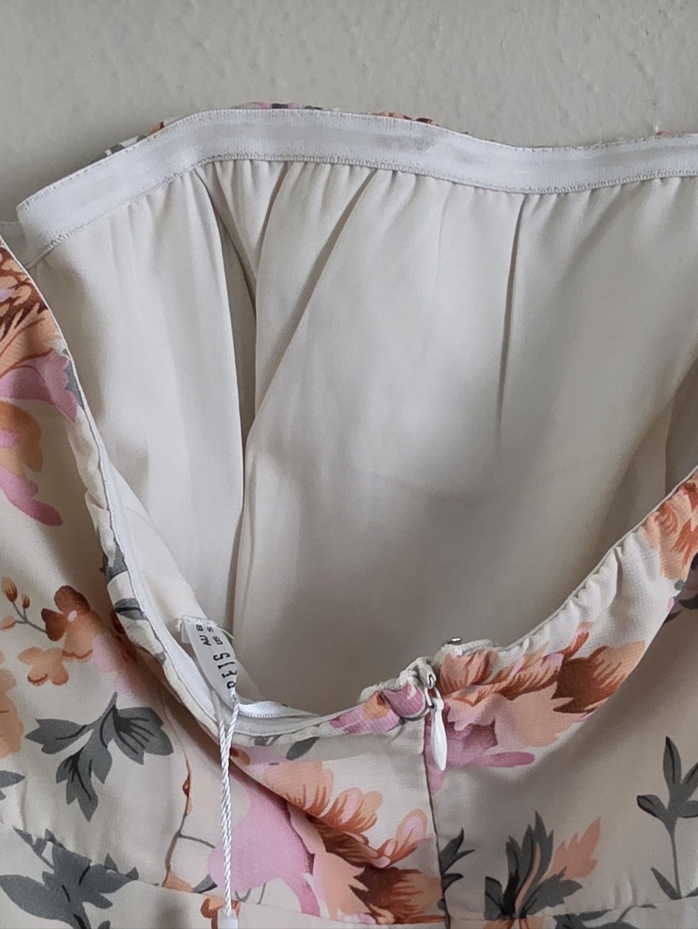 Floral Strapless Tiered Ruffle Romper- Peach & Pink - Picture 5 of 6